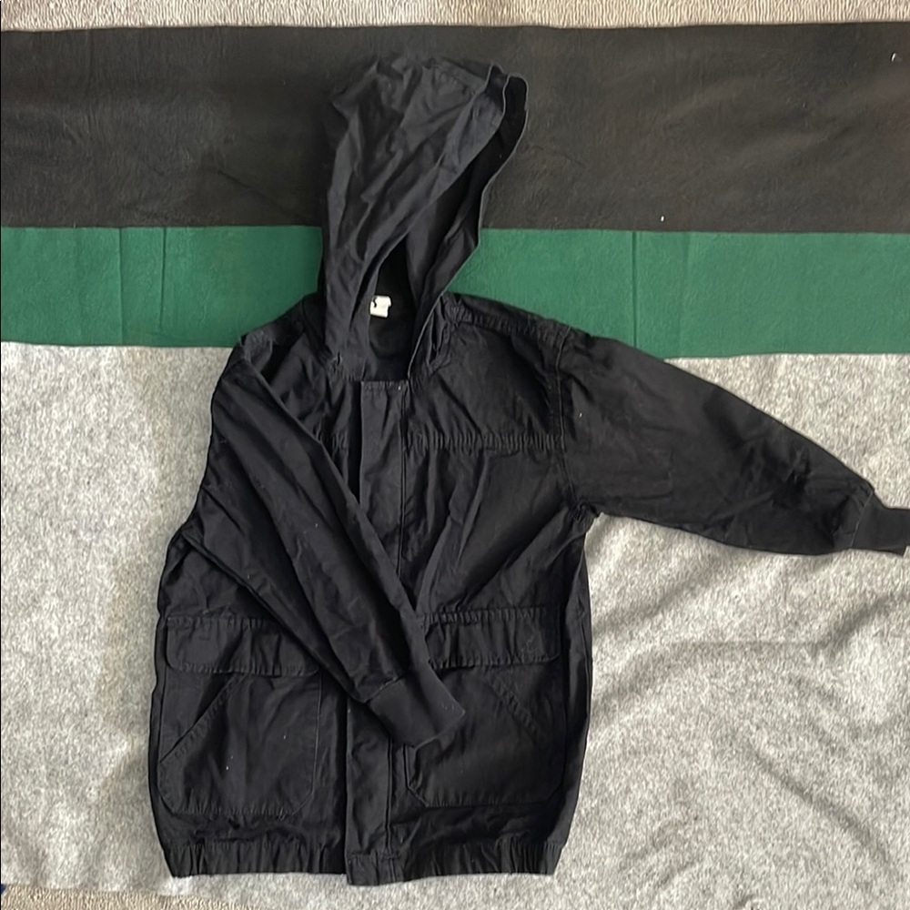 Stem Black Hooded Jacket